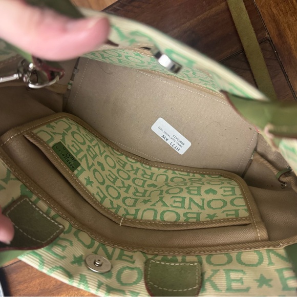 Dooney & Bourke Signature Heart & Stars Green and Cream Shoulder Bag - Picture 5 of 7